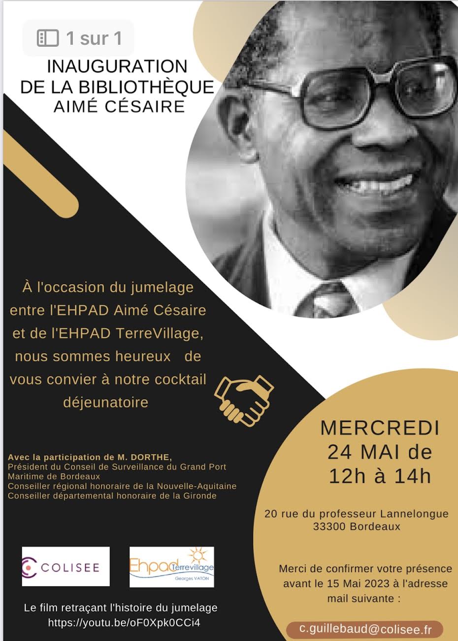 image : inauguration de la bibliothèque Aimé Césaire : jumelage Ehpad