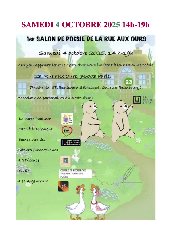 image : RDV Poésie, Paris le 4 octobre