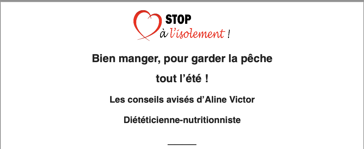 image : NEWSLETTER 32 : Bien manger, pour garder la pêche tout l’été !