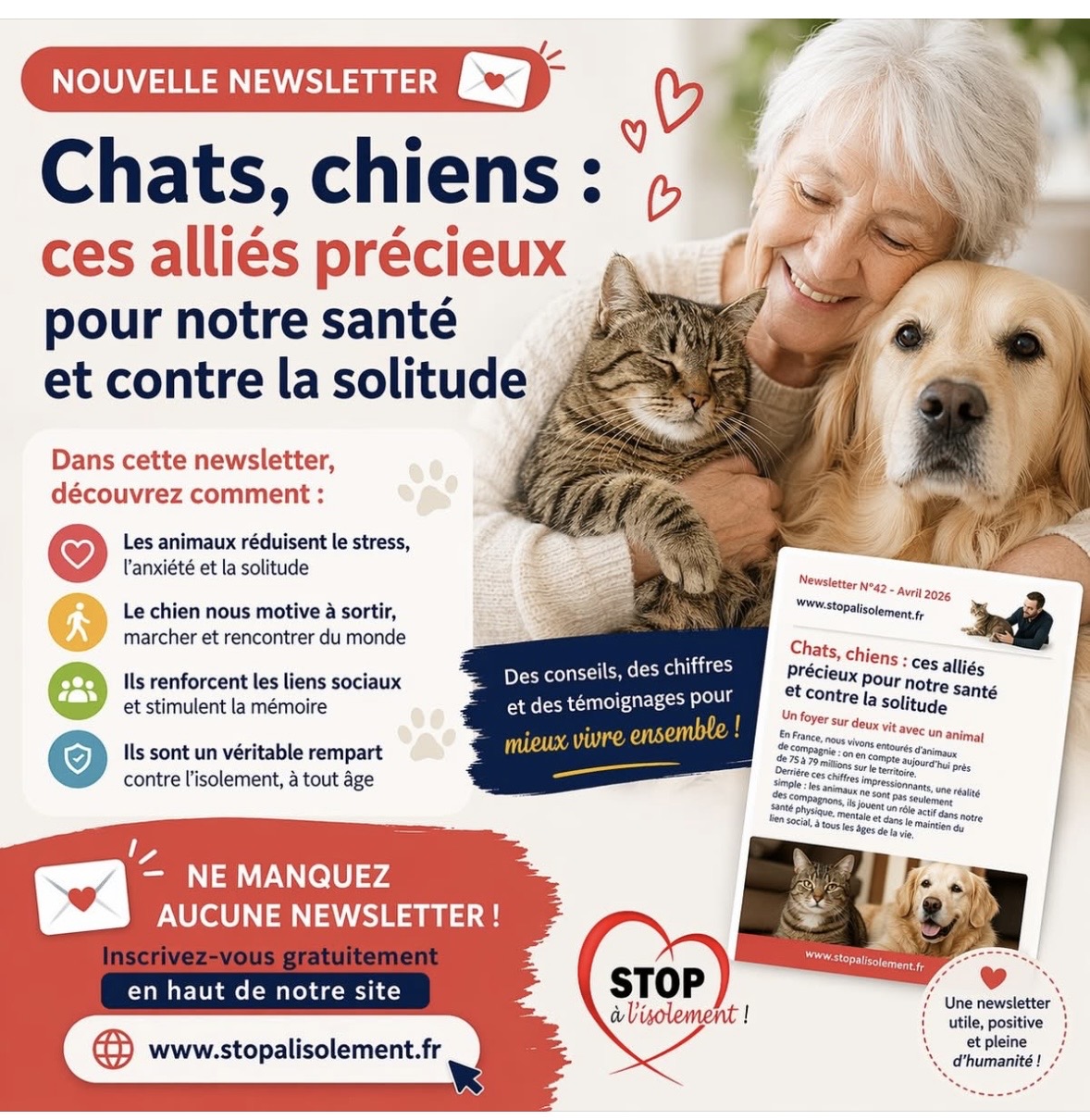 image : prochaine Newsletter : chiens, chats, bons pour la SANTE ??