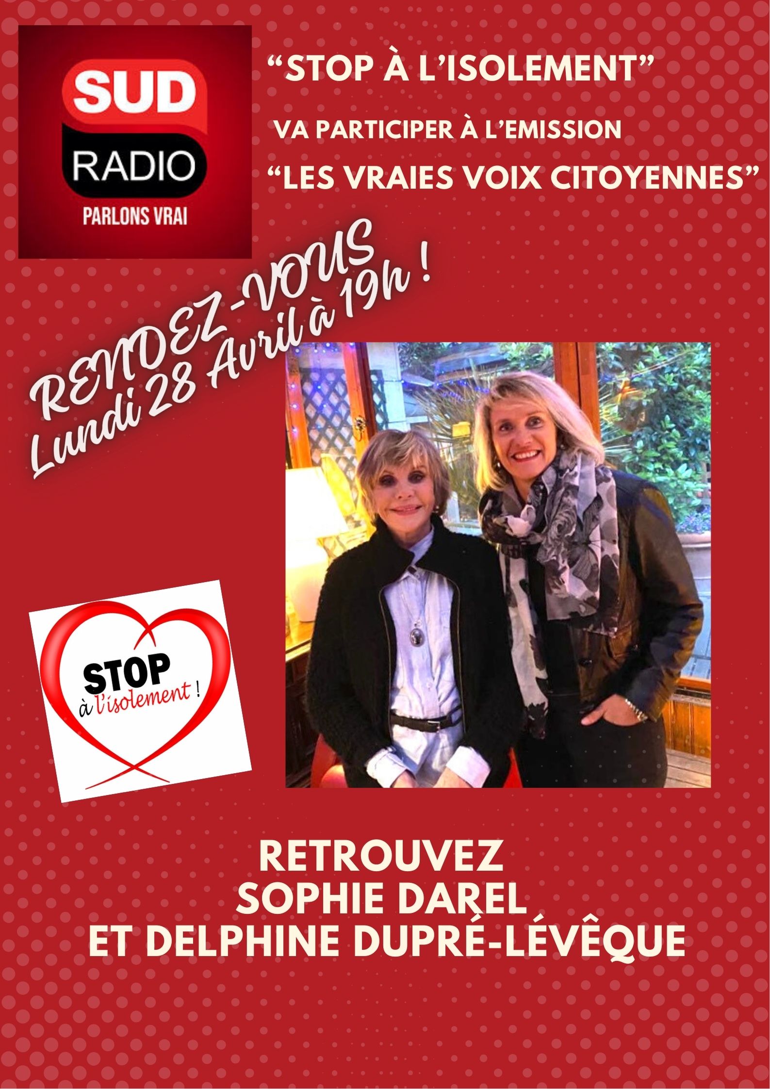 image : Stopalisolement.fr à la UNE ! RDV Lundi sur Sud Radio à 19h